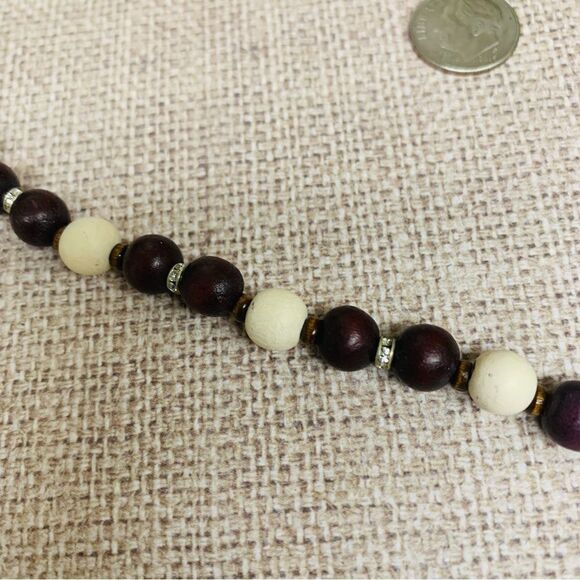 Rustic South Wood Bead Necklace - Picture 3 of 3